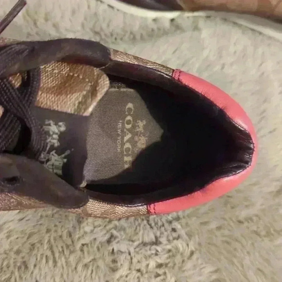 Coach sneakers, size 9.5, brown, tan and pink - Picture 5 of 9